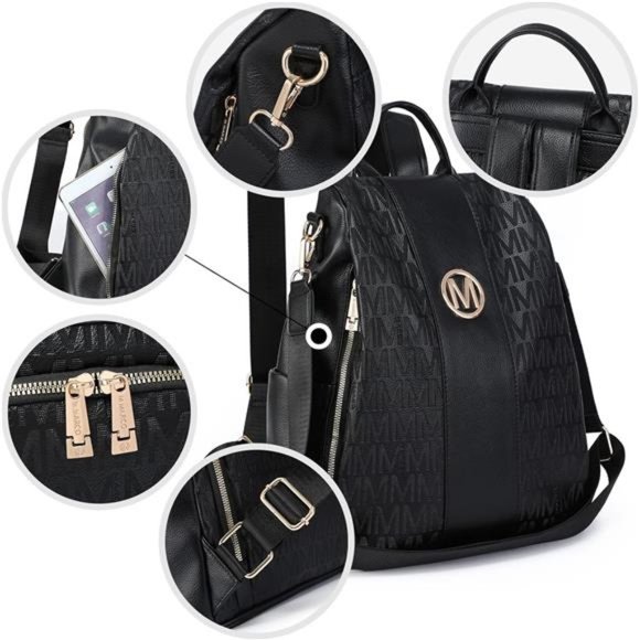 Women\'s Backpack Purse Multi Pockets Anti-Theft Rucksack Handbag Set 2pcs main image 5